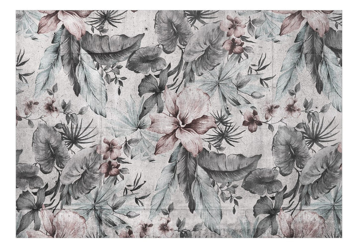 Fototapetes tropu stilā - Pilsētas džungļi pelēkos toņos - 143078 G-ART