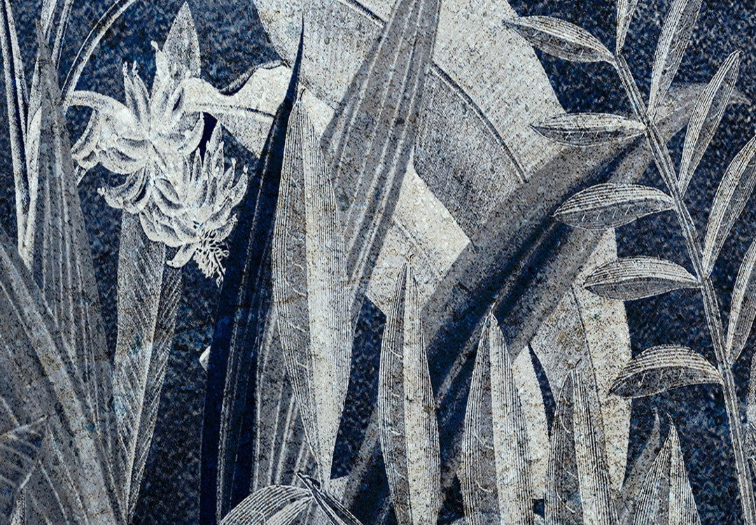 Fototapetes tropu stilā tumši zilos toņos - Nakts džungļi - 143119 G-ART