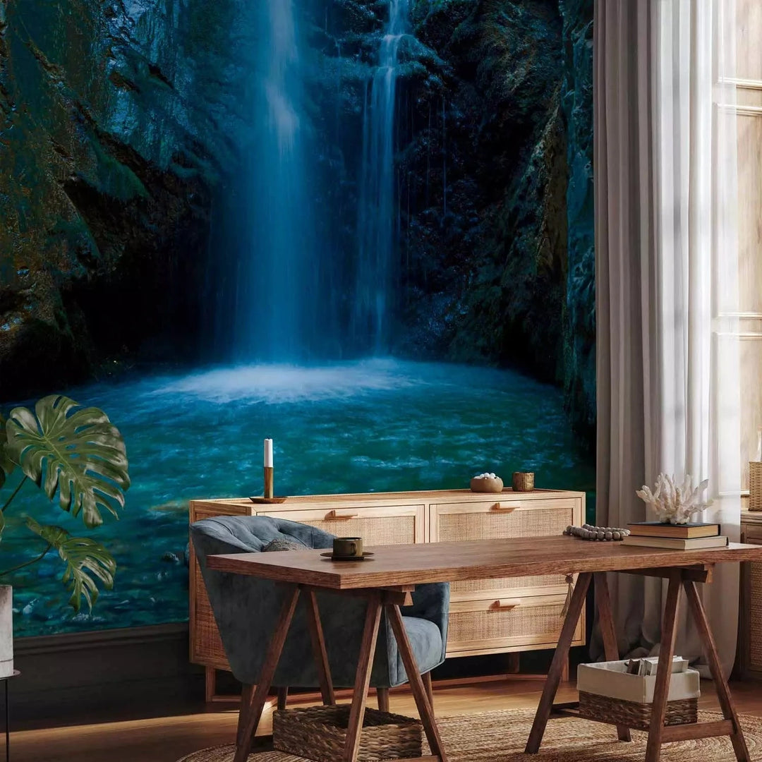 Fototapetes - Ūdenskritumi Troodos kalnos, zilā krāsā G-ART