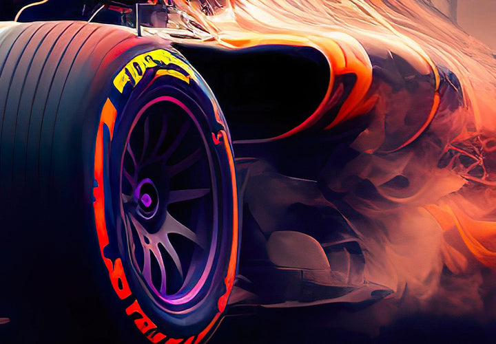 Fototapetes jaunietim - Ugunīga Formula 1 datorspēles stilā G-ART