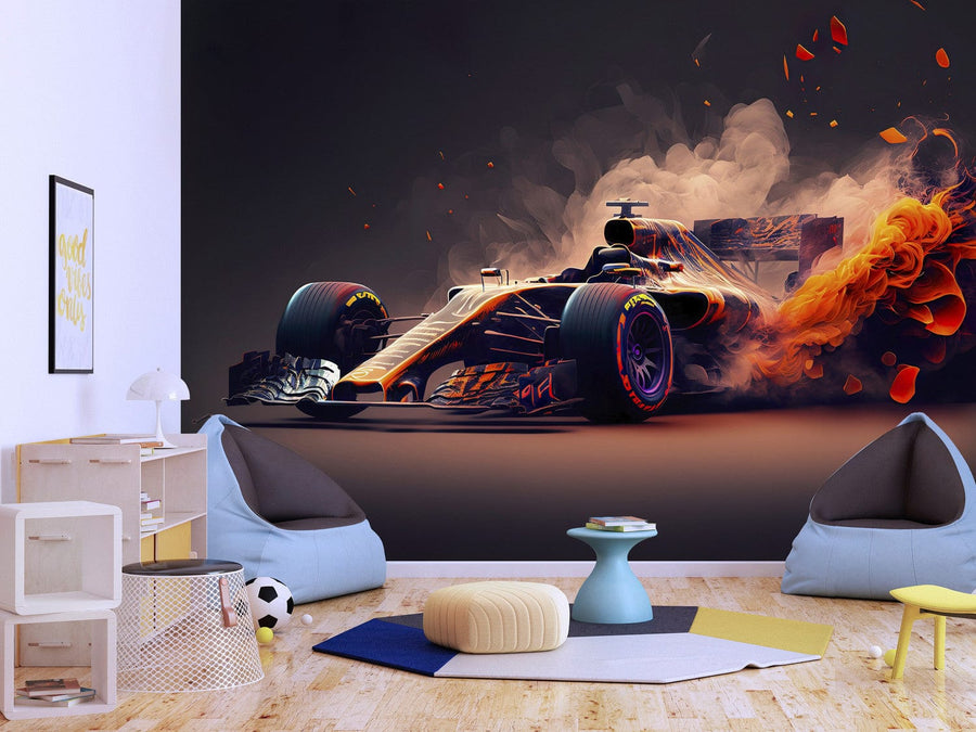 Fototapetes jaunietim - Ugunīga Formula 1 datorspēles stilā G-ART