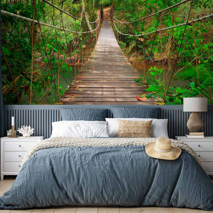 Fototapetes viesistabai  - daba zaļās krāsās - Koka tiltiņš - 60575  G-ART