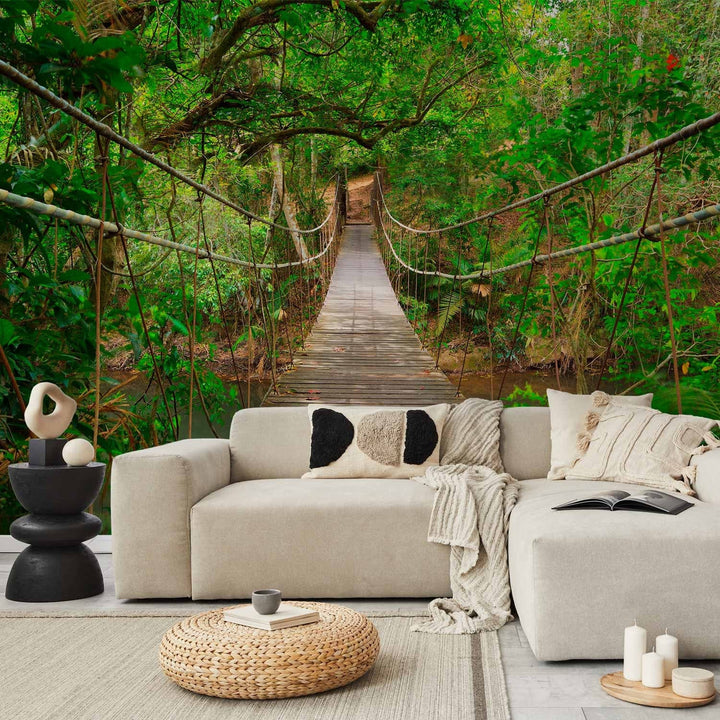 Fototapetes viesistabai  - daba zaļās krāsās - Koka tiltiņš - 60575  G-ART