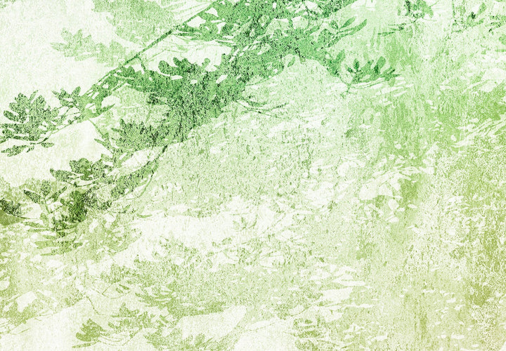 Fototapetes - Zari ar lapām uz gaiša fona, zaļos toņos - 148810 G-ART