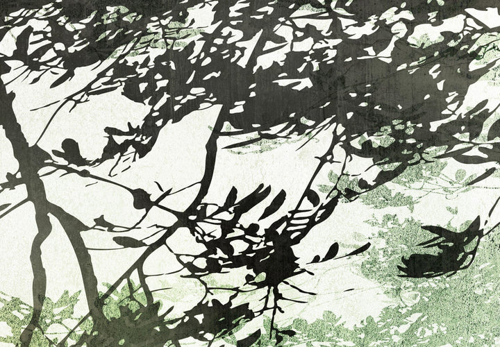 Fototapetes - Zari ar lapām uz gaiša fona, zaļos toņos - 148810 G-ART