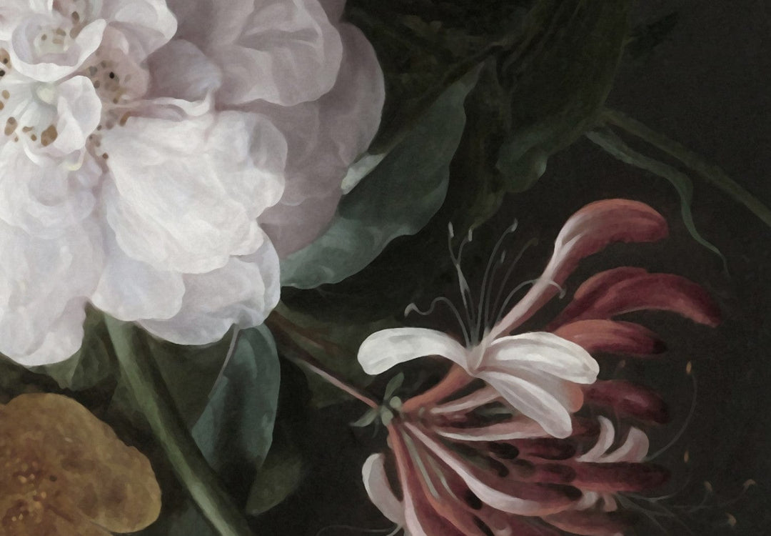 Fototapetes - Ziedi vintāžas stilā uz melna fona - 135748 G-ART