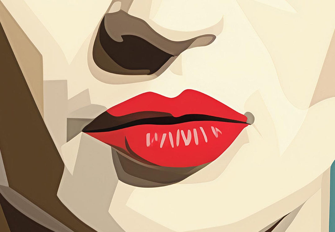 Frida Kahlo - Minimālistisks un ģeometrisks portrets uz zaļa fona, 152222, liels izmērs G-ART