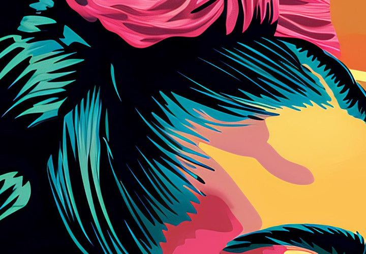 Frida Kahlo - sievietes portrets ar košļājamo gumiju popārta stilā, 152215, lielformāta G-ART