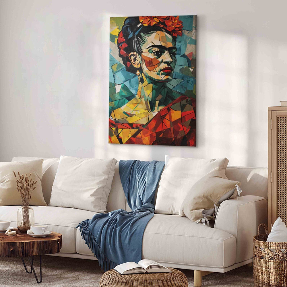Frida Kalo - ģeometrisks portrets kubisma stilā, 152238, lielformāta G-ART