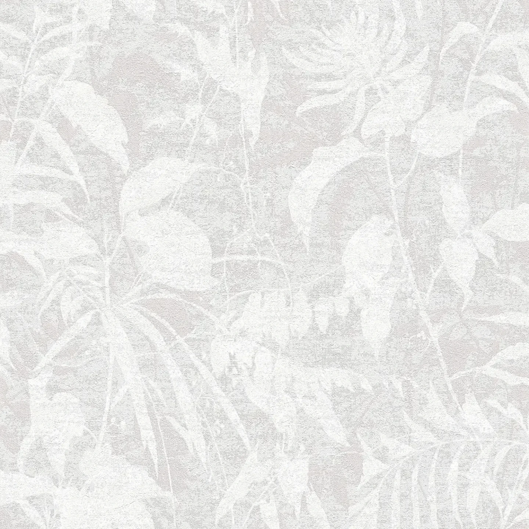 Gaišas krāsas tapetes ar dabisku lapu rakstu – pelēkā krāsā - 782033 AS Creation