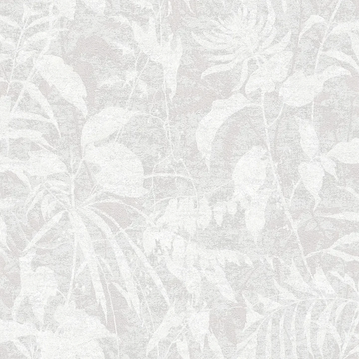 Gaišas krāsas tapetes ar dabisku lapu rakstu – pelēkā krāsā - 782033 AS Creation