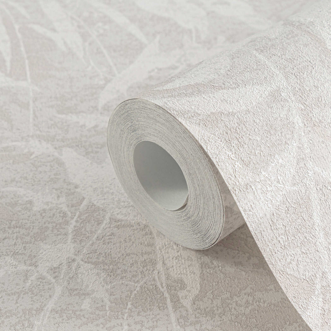 Gaišas krāsas tapetes ar dabisku lapu rakstu – pelēkā krāsā - 782033 AS Creation