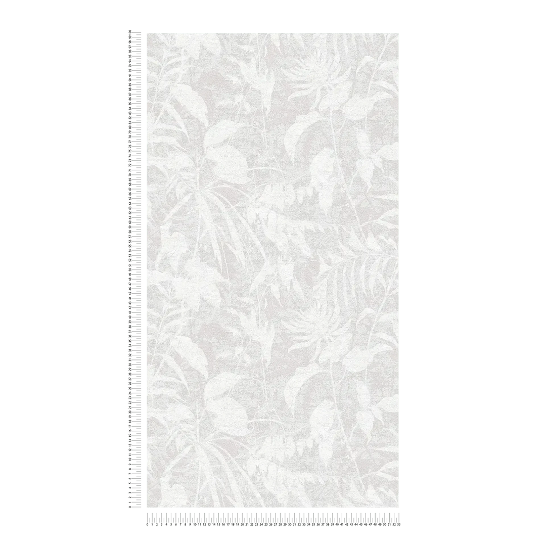 Gaišas krāsas tapetes ar dabisku lapu rakstu – pelēkā krāsā - 782033 AS Creation