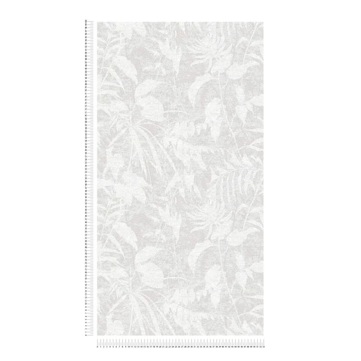 Gaišas krāsas tapetes ar dabisku lapu rakstu – pelēkā krāsā - 782033 AS Creation