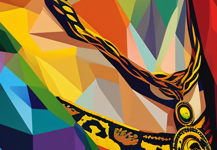 Ģeometrisks mākslinieces portrets Pikaso stilā, 152230, liels izmērs, XXL G-ART