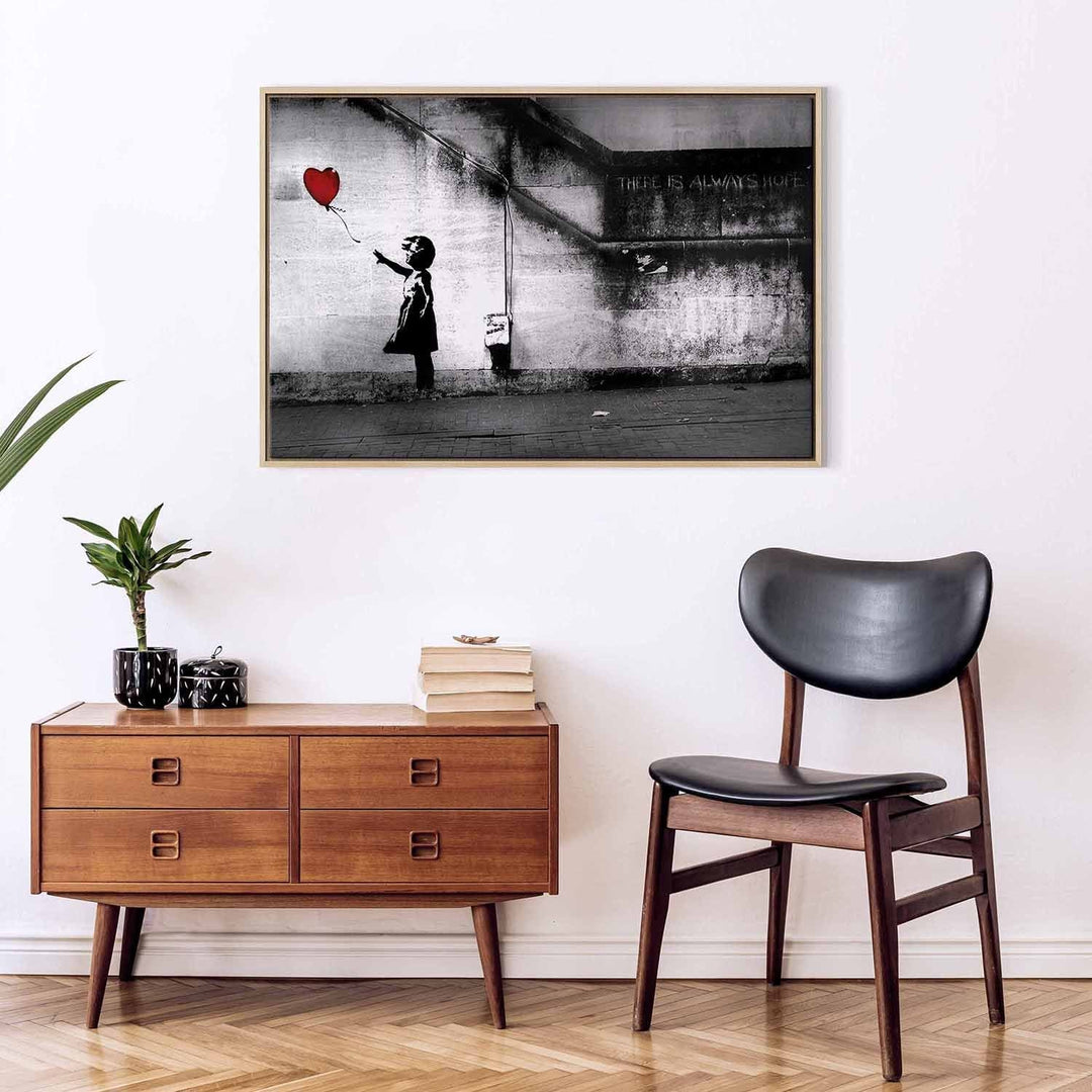 Glezna koka rāmī ar grafiti - Cerība (Banksy) G ART