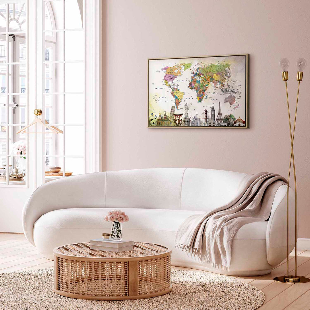 Glezna koka rāmī viesistabai - Pasaules brīnumi - karte G ART