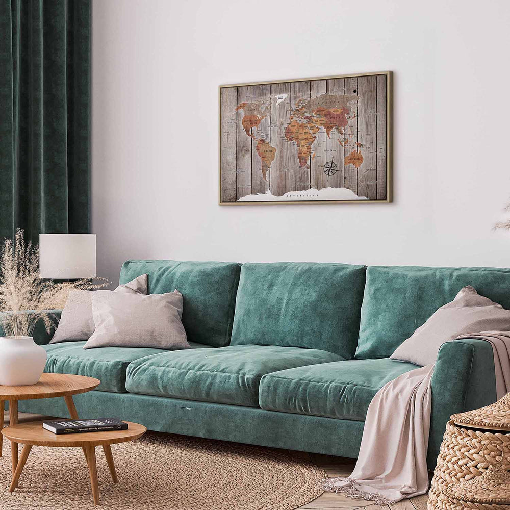 Glezna koka rāmī - Pasaules karte: Koka stāsti - pirkt gleznas online G ART