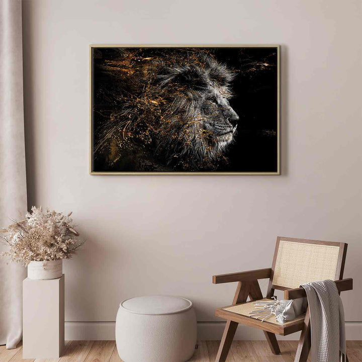 Glezna koka rāmī modernai viesistabai - Saules karalis G ART