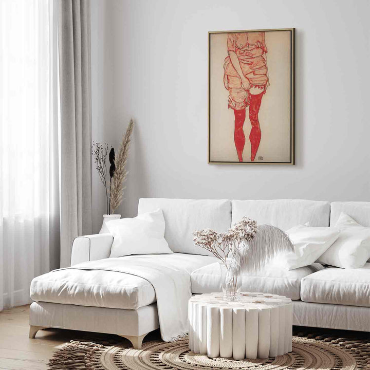 Glezna koka rāmī - Stehende Frau in Rot G ART