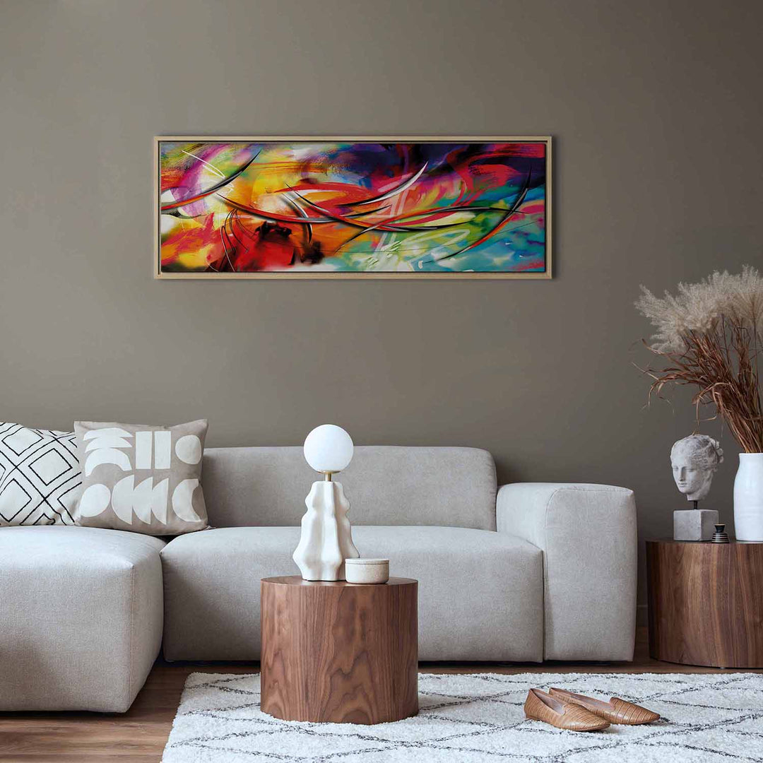 Glezna koka rāmī - Varavīksnes deja - Moderns interjers G ART