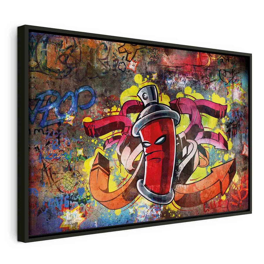 Glezna melnā koka rāmī - Grafiti meistars - Pusaudža istabai G ART