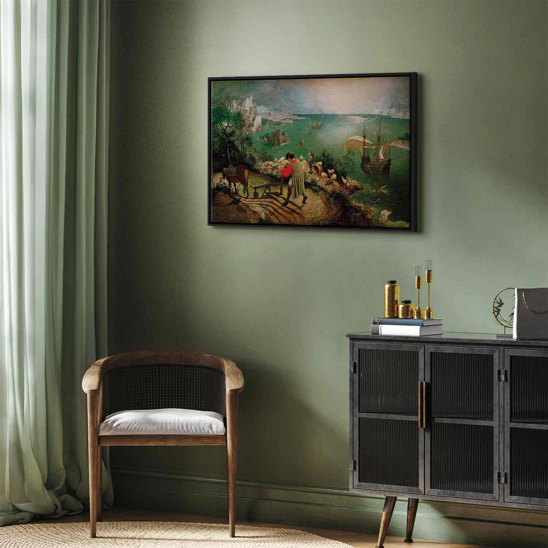 Slavenas gleznas reprodukcija - Ikara krišana - glezna rāmī G ART