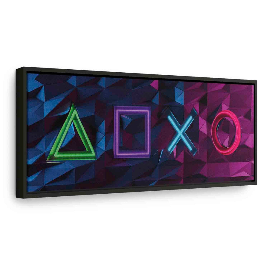 Glezna melnā koka rāmī - Spēles simboli - Dāvana pusaudzim G ART