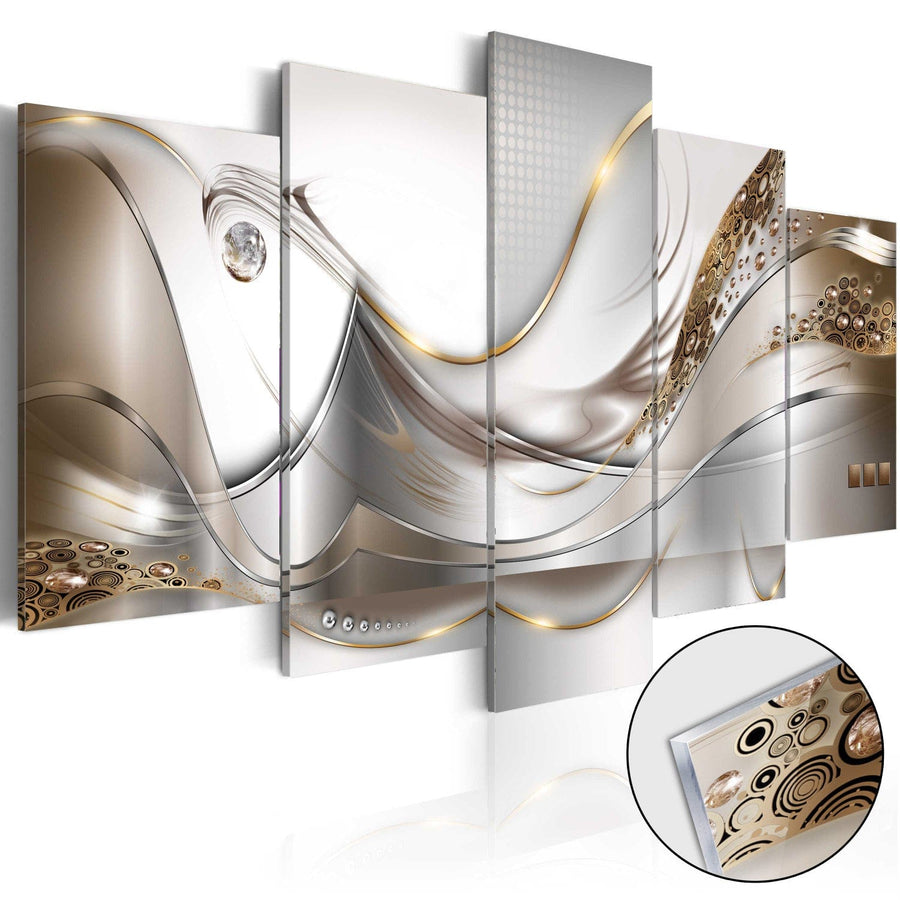 Akrila stikla glezna - abstrakcija pelēkos un brūnos toņos, 92398 Artgeist