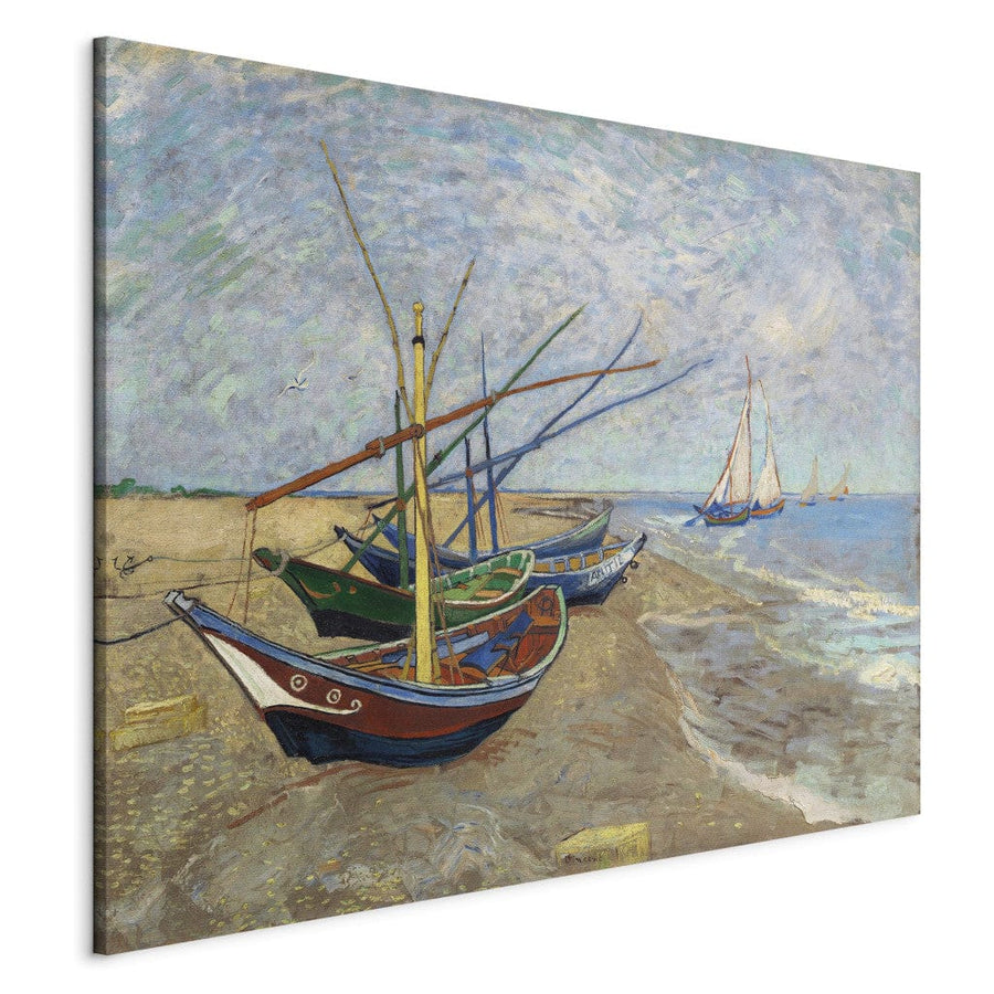 Gleznas reprodukcija /Vinsents van Gogs/ - Zvejas laivas Saintes Maries de la Mer pludmalē G ART