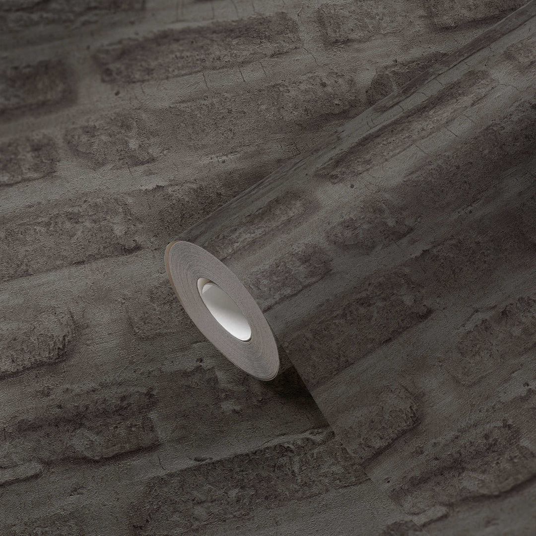 Industriālā stila tapetes ar akmens izskatu – antracītā krāsā 374223 AS Creation