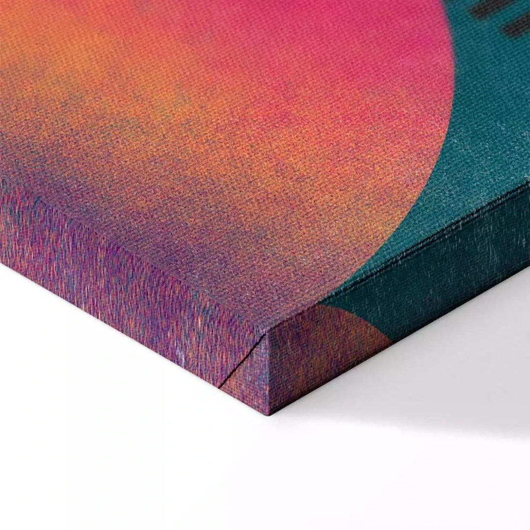 Kanva - abstrakcija ar melnām svītrām uz zila fona - moderns dizains G-ART