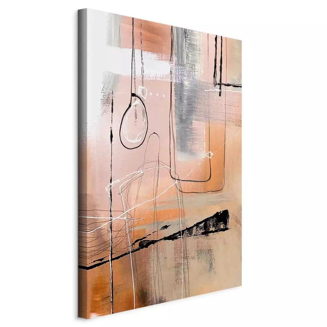 Kanva - abstrakta kompozīcija mākslinieciskā stilā - persiku krāsā G-ART