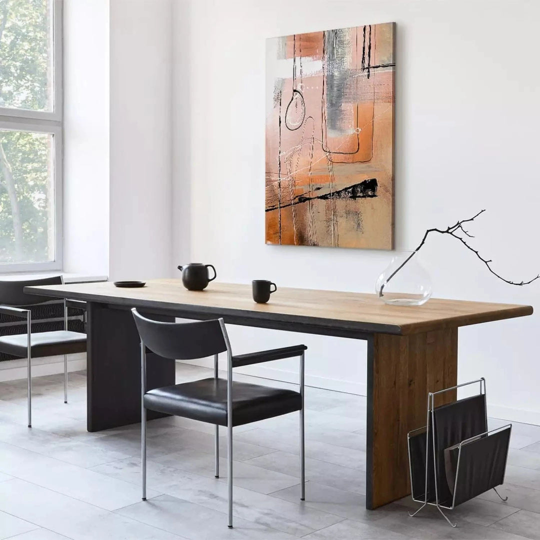 Kanva - abstrakta kompozīcija mākslinieciskā stilā - persiku krāsā G-ART