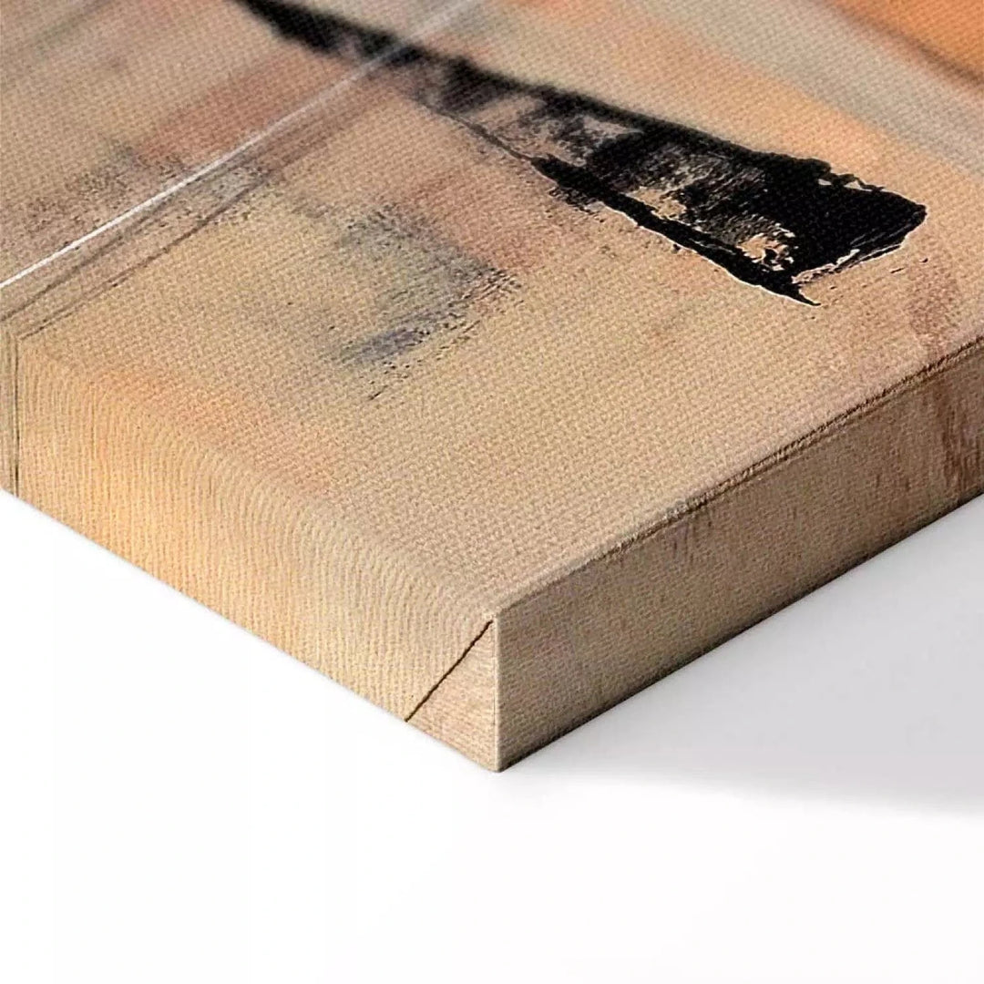 Kanva - abstrakta kompozīcija mākslinieciskā stilā - persiku krāsā G-ART