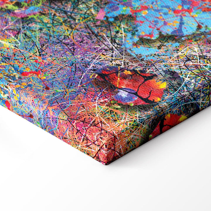 Glezna – abstrakta pasaules karte - Džeksona Polloka iedvesma, 92599 G-ART.