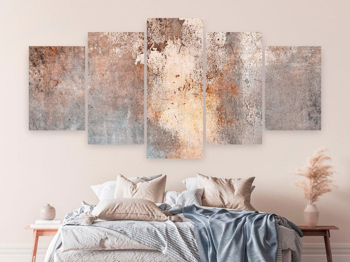 Glezna - Abstraktās struktūras sepijas un pelēkās krāsās, 151425 G-ART