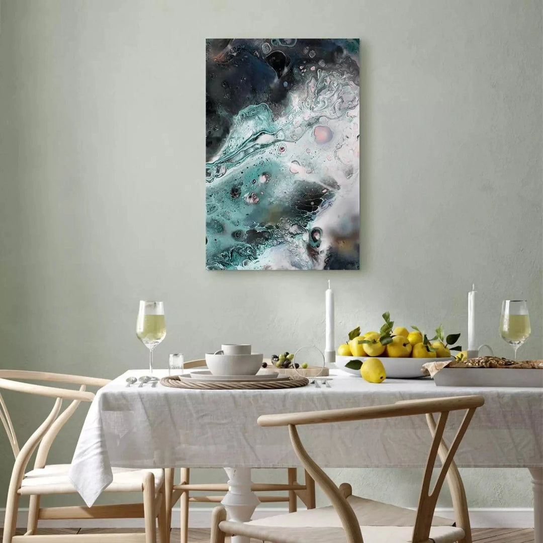 Kanva - abstrakts raksts - Jūras elementi - zilā krāsā G-ART