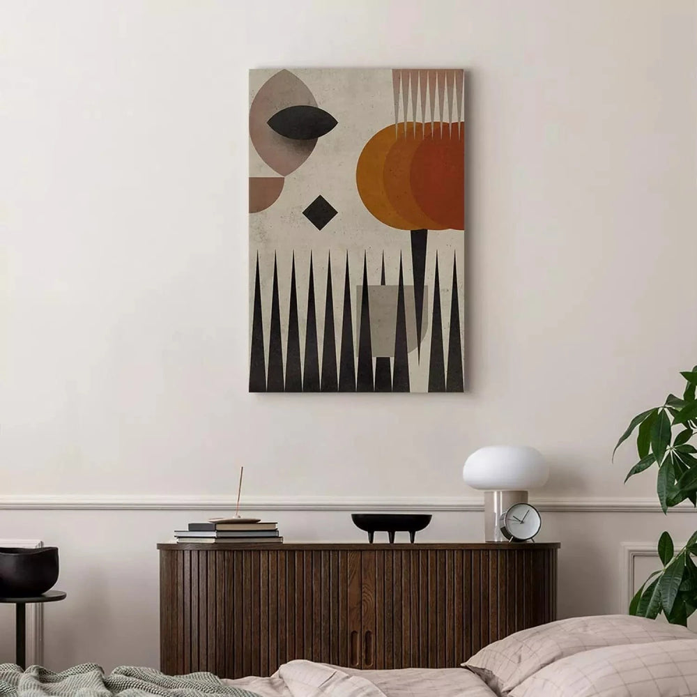 Kanva - abstrakts raksts - Saule aiz kalniem, (x 1), moderns dizains G-ART