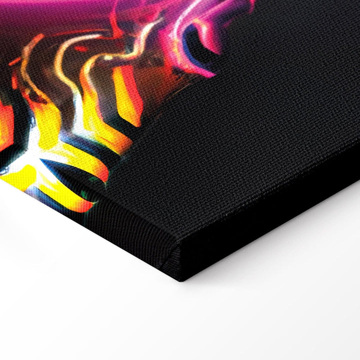 Glezna no mākslīgā intelekta - rozā kiberdzīvnieks ar neona brillēm G-ART