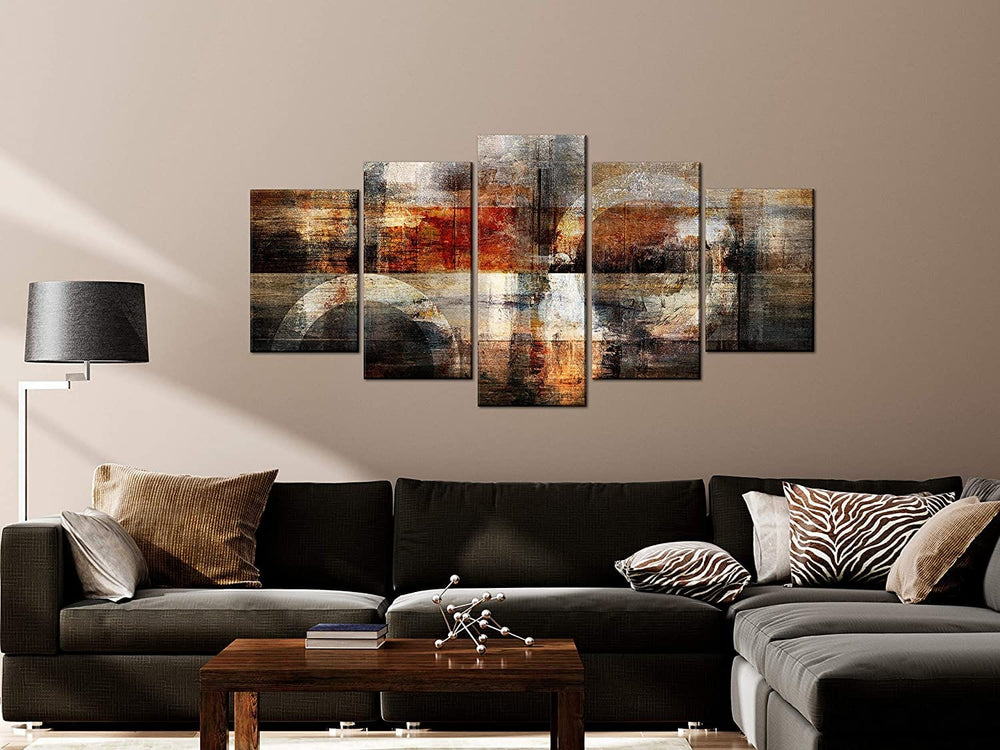 Glezna ar abstrakciju brūnā krāsā - Svešzemju kosmoss, (x 5) G-ART