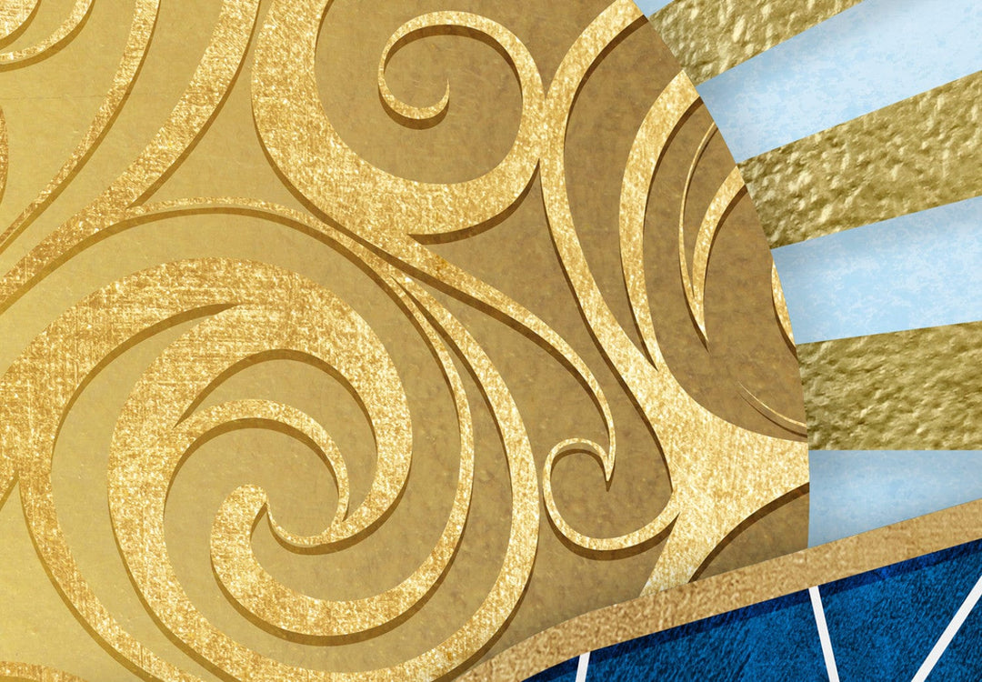 Glezna ar abstrakciju: kalniem un saulrietu - Burvīgā zeme, 128347 G-ART.