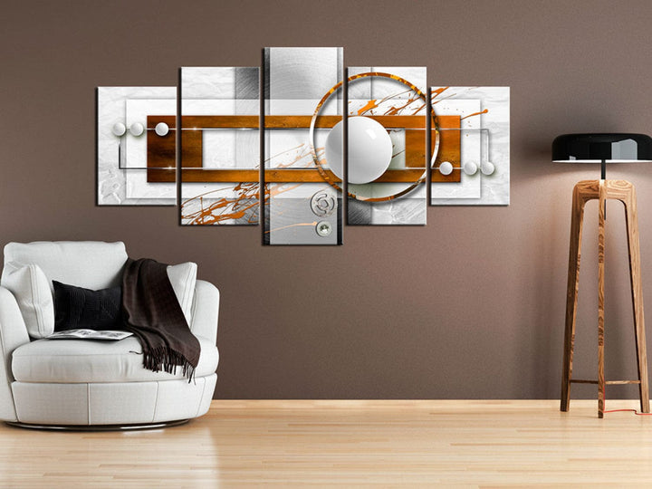 Glezna ar abstrakciju uz pelēka fona - Enerģija, 62461, (x5) G-ART