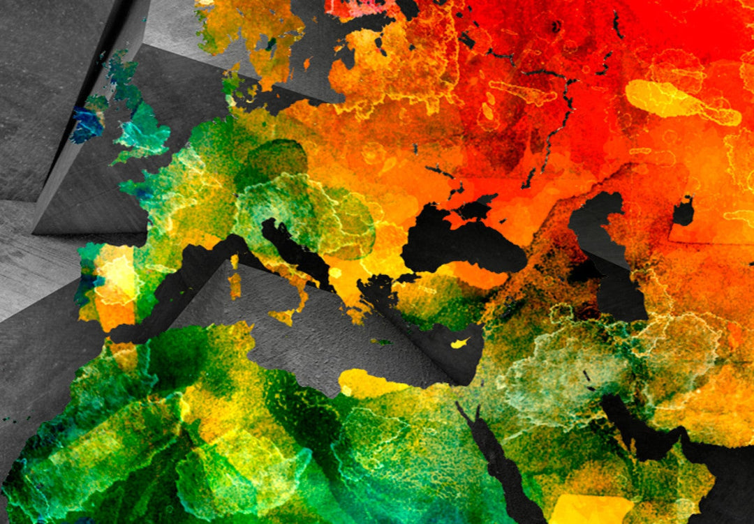 Glezna ar abstrakta karti uz 3d fona - Kubiskā pasaule, 93805m (x1) G-ART.