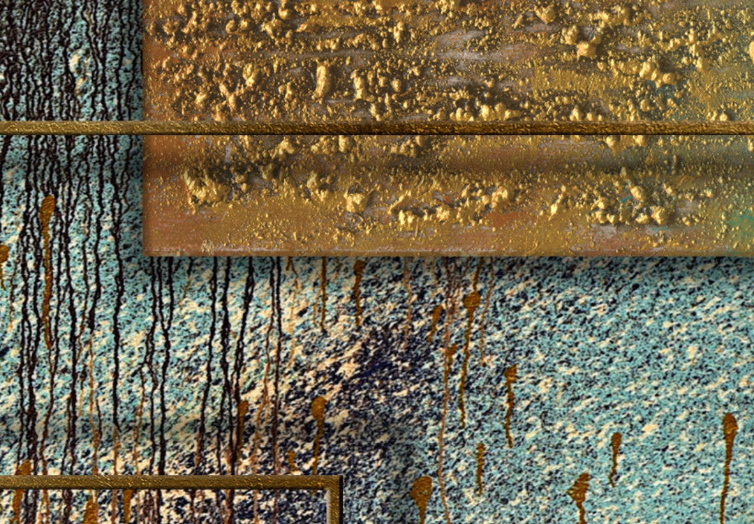 Glezna ar abstrakta rakstu tirkīza toņos - Mākslinieciskā variācija G-ART.