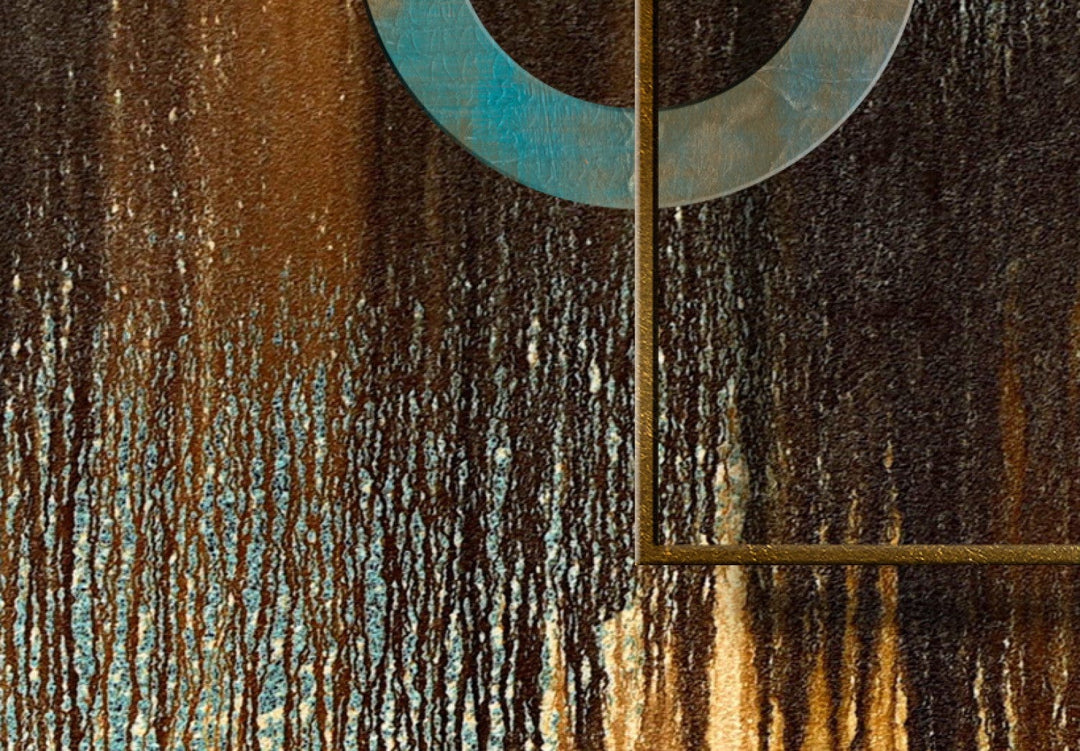 Glezna ar abstrakta rakstu tirkīza toņos - Mākslinieciskā variācija G-ART.