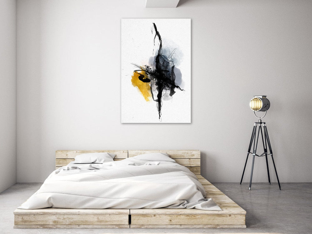Glezna ar abstrakta rakstu uz balta pamata - Straume (x 1) - 131685 G-ART.