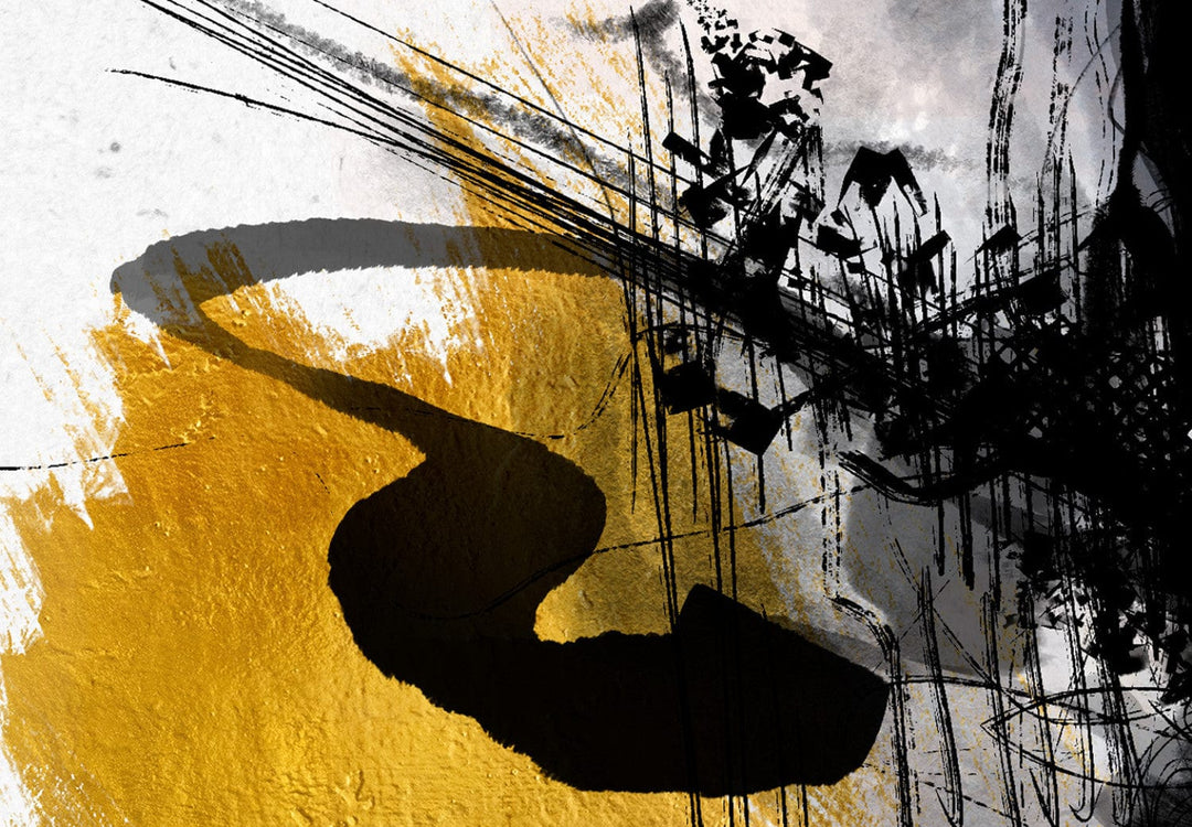 Glezna ar abstrakta rakstu uz balta pamata - Straume (x 1) - 131685 G-ART.