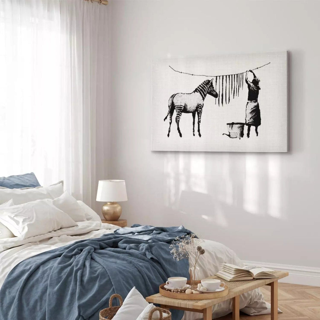 Glezna ar Banksy grafiti  - Zebru mazgāšana, (x 1), 132419 G-ART