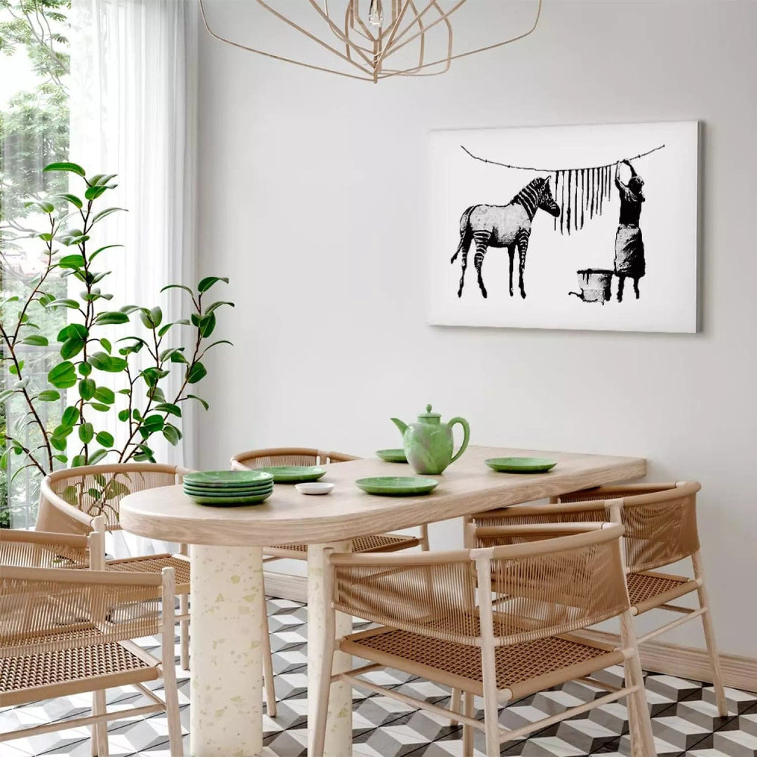 Glezna ar Banksy grafiti  - Zebru mazgāšana, (x 1), 132419 G-ART